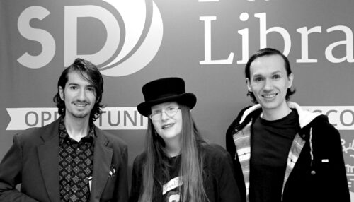 Rafael Lopez, Lori R. Lopez and Noel Lopez at 54th San Diego Local Authors Exhibit