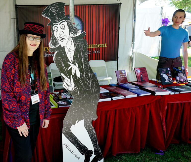 2018 O.C. Children's Book Festival - Lori R. Lopez Picture With Mister Snark Cutout