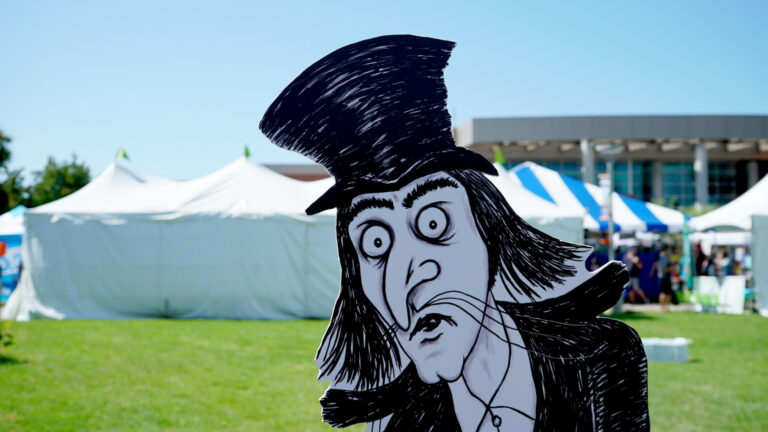 2018 O.C. Children's Book Festival - Mister Snark Lurking Behind Tents